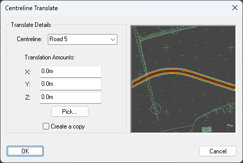 Centreline Translate window