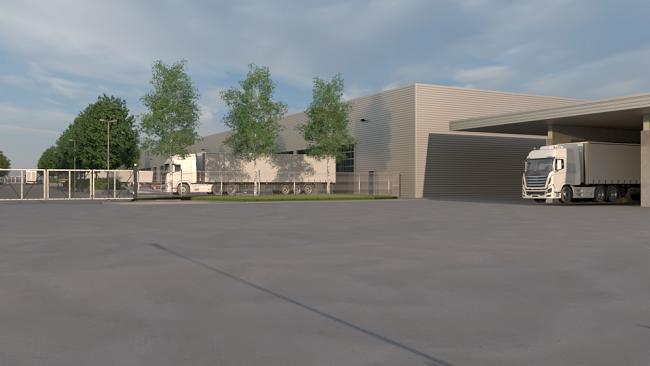 Artists rendering of the forecourts and loading bays